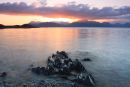 06-0684 The Cuillin Mountains at Sunset From Ob Gauscavaig Bay Isle of Skye Scotland